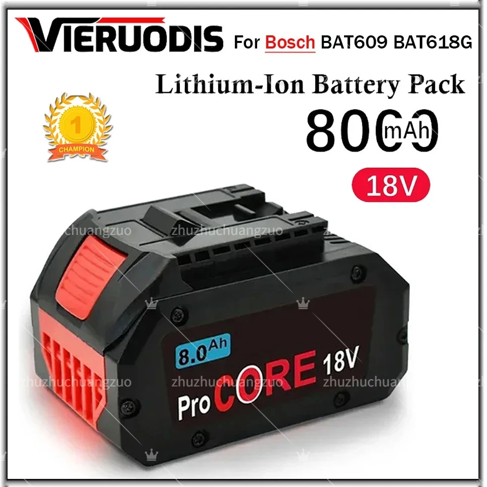 For Bosch 18V 8.0AH 10.0AH 6.0AH Professional Cordless Tool BAT609 BAT618 GBA18V80 21700 Battery ProCORE Replacement Battery