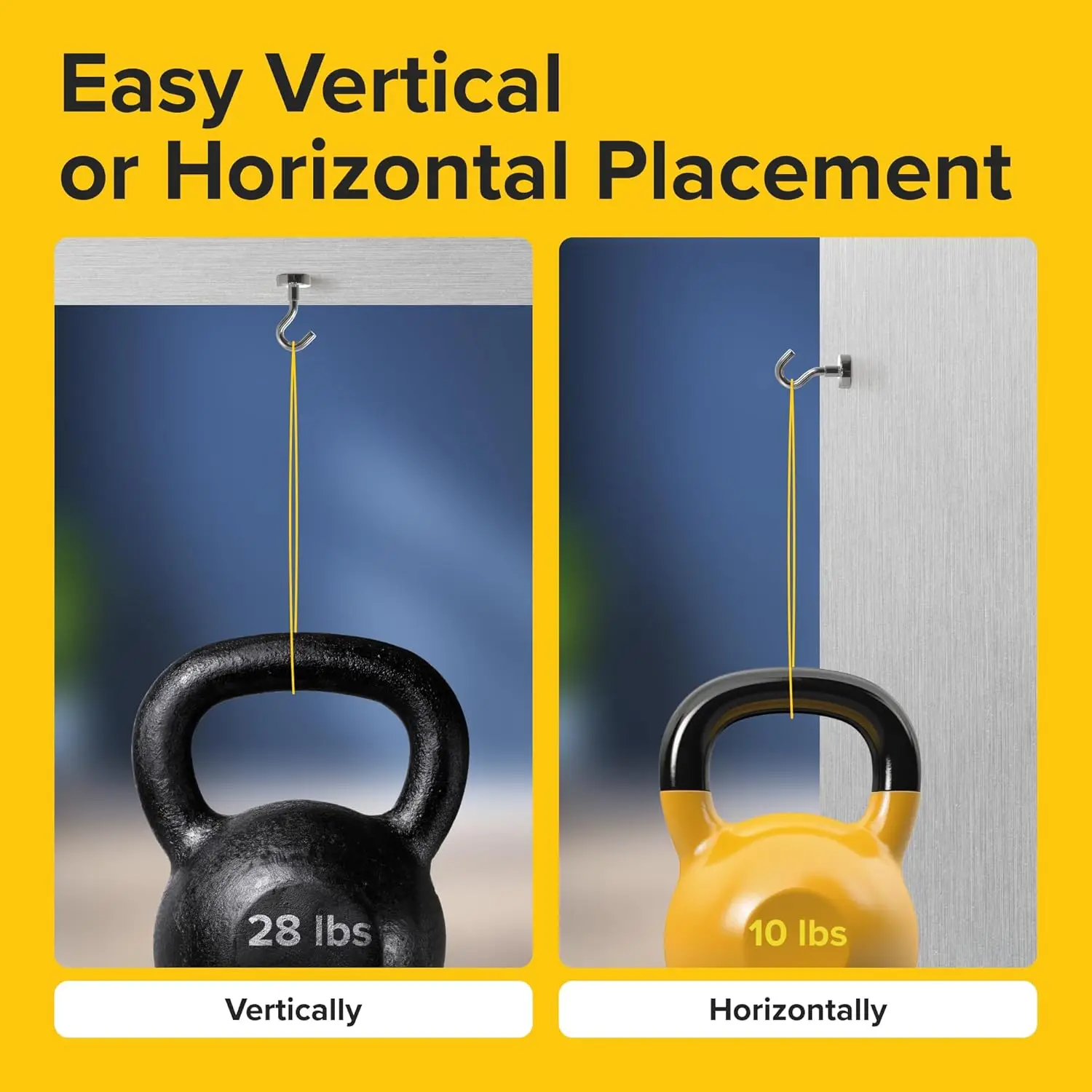 Ganchos magnéticos, imanes de neodimio resistentes para uso en exteriores y en el patio trasero, fuertes ganchos de tierras raras para colgar luces de cadena en metros