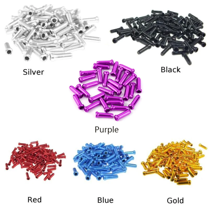 Imagem -03 - Liga de Alumínio Bicicleta Freio Shifter Cabo Interno Dicas Wire End Cap Bike Linha Núcleo Capa Engrenagem Várias Cores 10100 Pcs