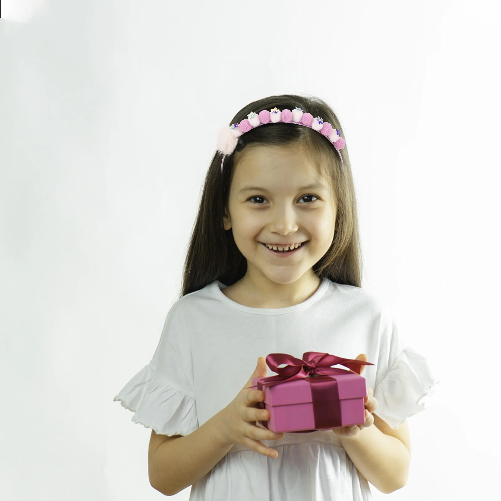 

Girl Headband Cute Soft Furry Ball Decorative Hair Accessory Comfortable Little Girl Kids Headband Cute Hair Accessories