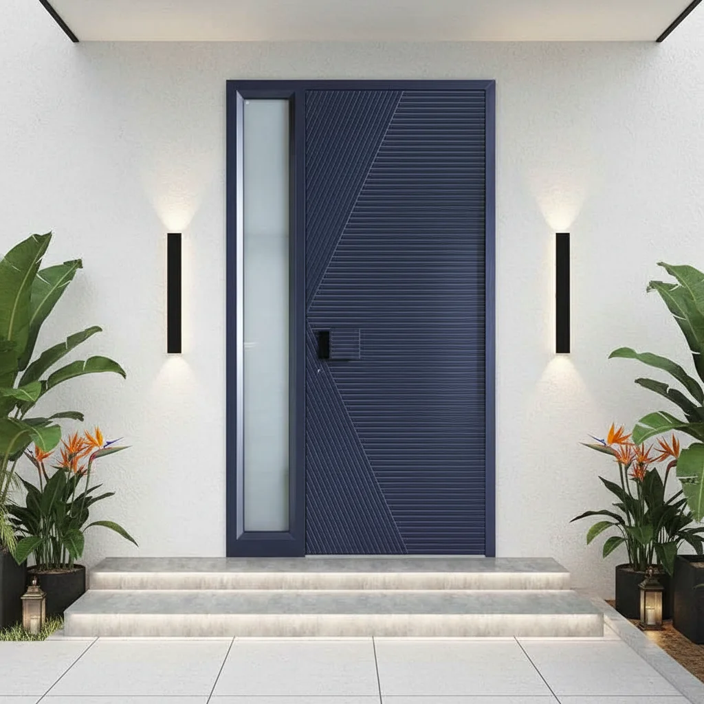 New Explosion-Proof Soundproof Waterproof Solid Wood Contemporary Sliding Gates and Cast Aluminum Entry Doors for Villa Gardens