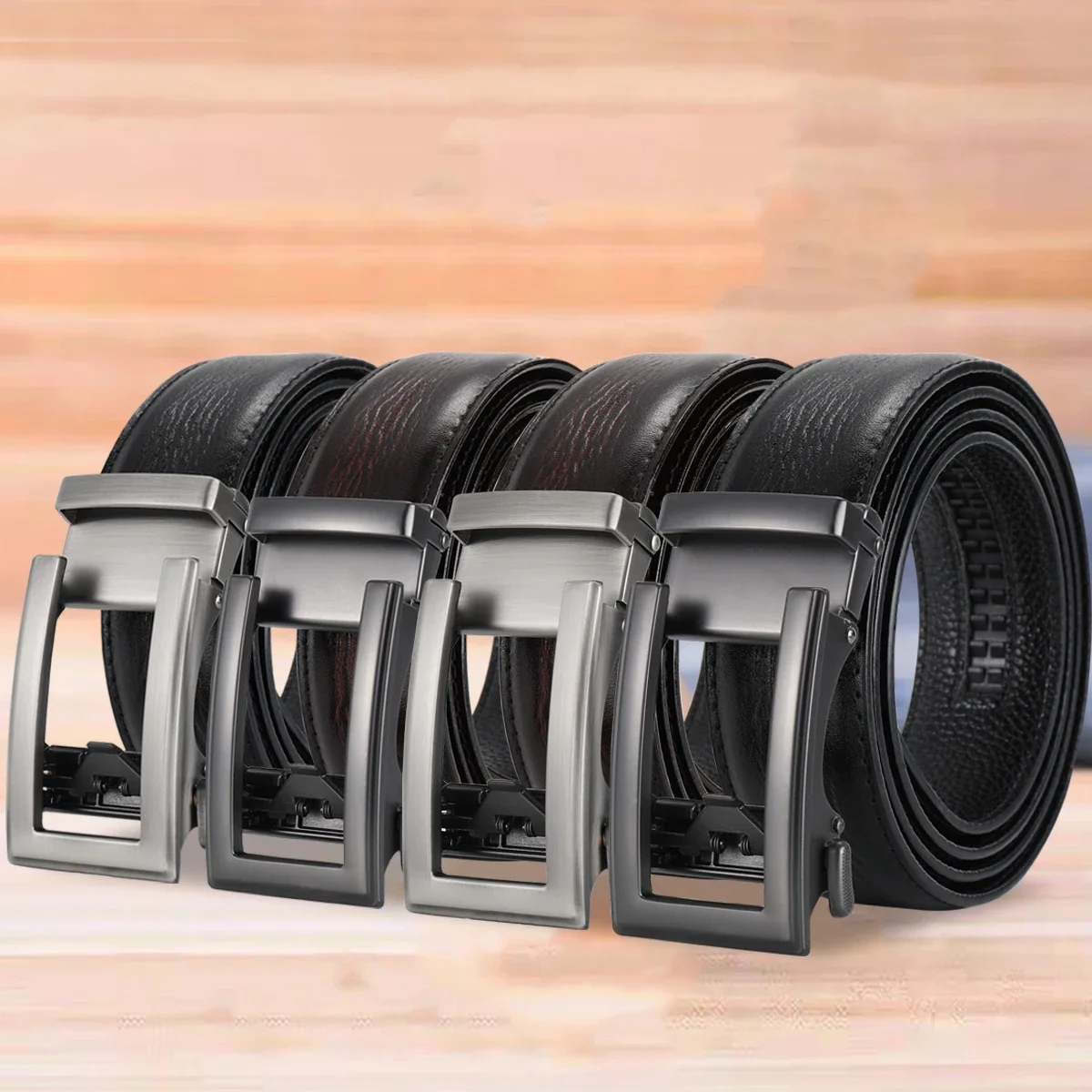 

New Fashionable Versatile Belt With Men's Automatic Buckle For Young People, Casual Leather Belt, Simple Pants, Youth Business T