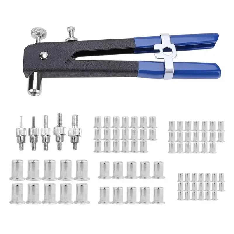 150PCS M3 M4 M5 M6 M8 Stainless Steel Flat Head Rivet Nut  Manual Threaded Nut Rivet Tool Household Repair Tools