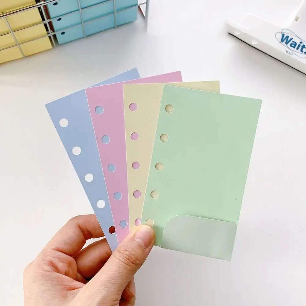 4Sheets M5 Loose Leaf Refill Paper 5-hole Indexing Cards Inner Refill Spiral Binder Paper Paper Stationery