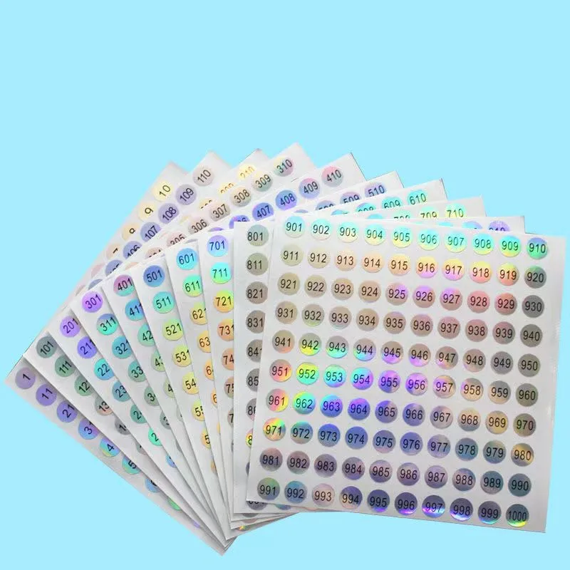 1-1000 Waterproof Digital Label Self-adhesive Number Sticker Craft Nail Bottle Label Stickers Tags Nail Varnish Polish Tableware