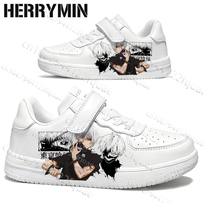 

Молодежные студенческие повседневные белые туфли Kaneki Ken Design для мальчиков и девочек, подарок на день рождения, модные детские кроссовки