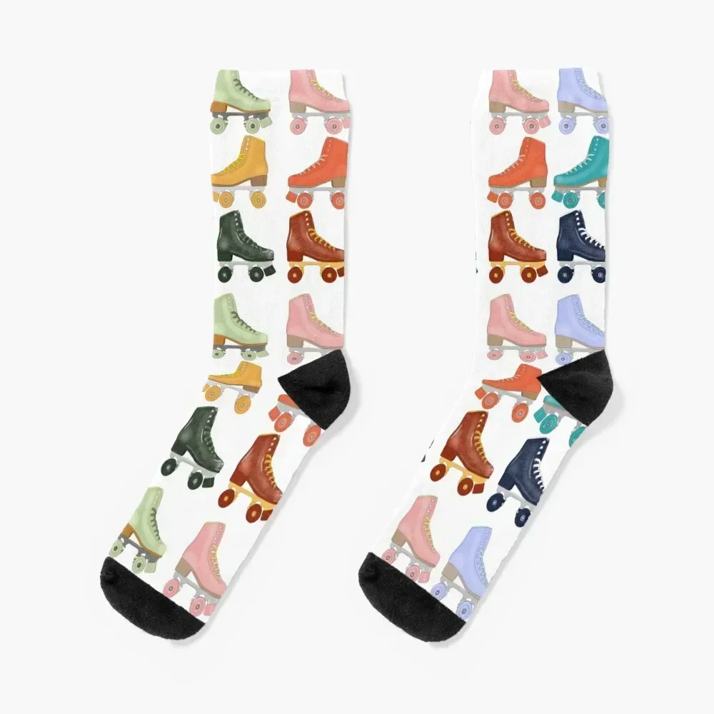 

Colorful Roller Skates Socks floral soccer anti-slip sport japanese fashion Women Socks Men's