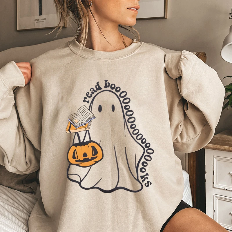 Halloween Sweatshirts for Women In My Spooky Era Sweater Teacher Pullovers Book Graphic Sweatshirt Long Sleeve Pullover