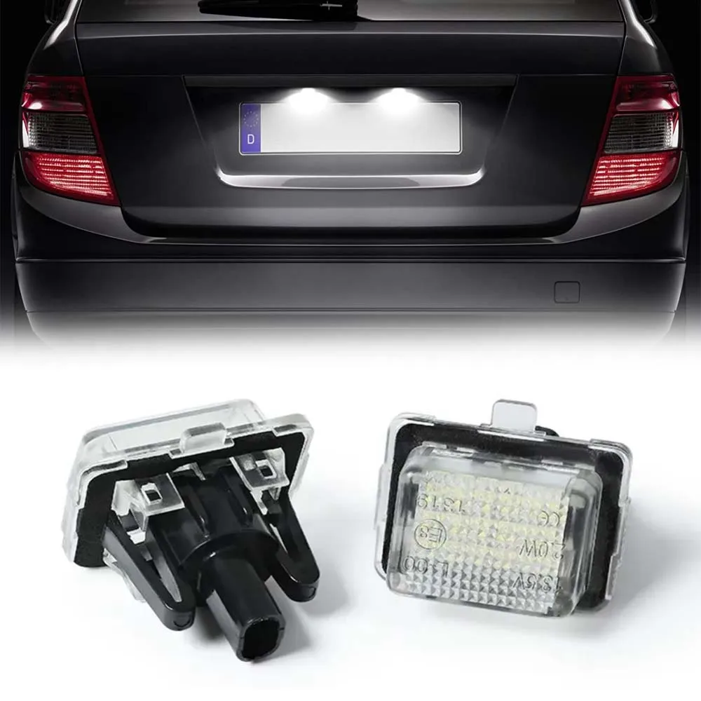 

Full LED License Plate For Mercedes-Benz W204 Facelift W205 W218 C117 C216 W212 W213 W221 W222 W231 R172 6000K Diamond White 2pc