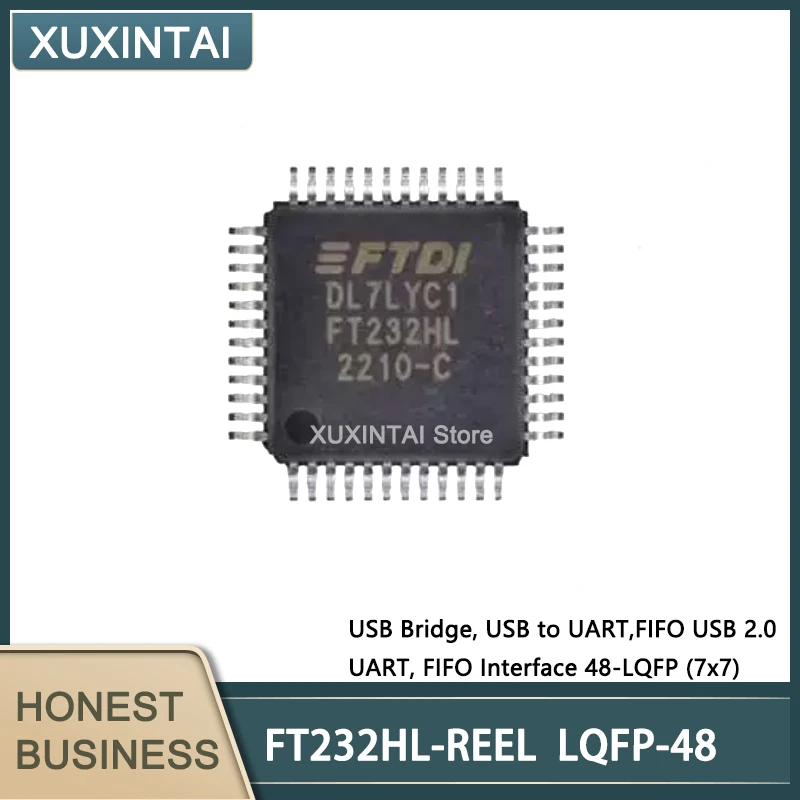 5 Pçs/lote Novo Original FT232HL-REEL FT232HL Ponte USB, USB para UART, FIFO USB 2.0 UART, Interface FIFO 48-LQFP (7x7)