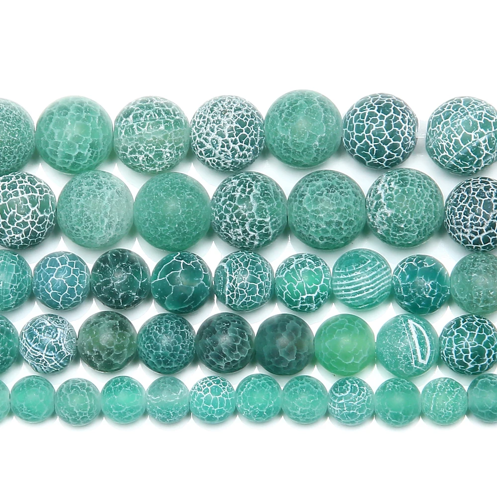 Natural Stone Frost Crab White Agate Round Loose Beads 4 6 8 10 12MM Pick Size For Jewelry Making