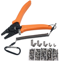 Crimping fishing pliers Steel Wire Cutting Scissors Kit fishing crimper pliers with 300PCS Brass crimp fishing sleeve Tool