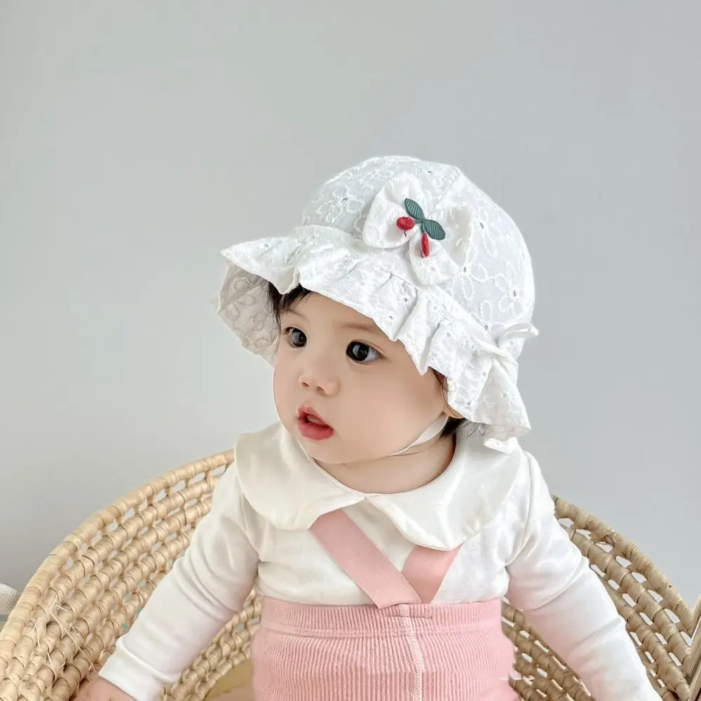 

Lovely Lace Ruffle Newborn Sun Hat Princess Sweet Infant Bucket Hat Ruffle Cute Baby Fisherman Hat Kids
