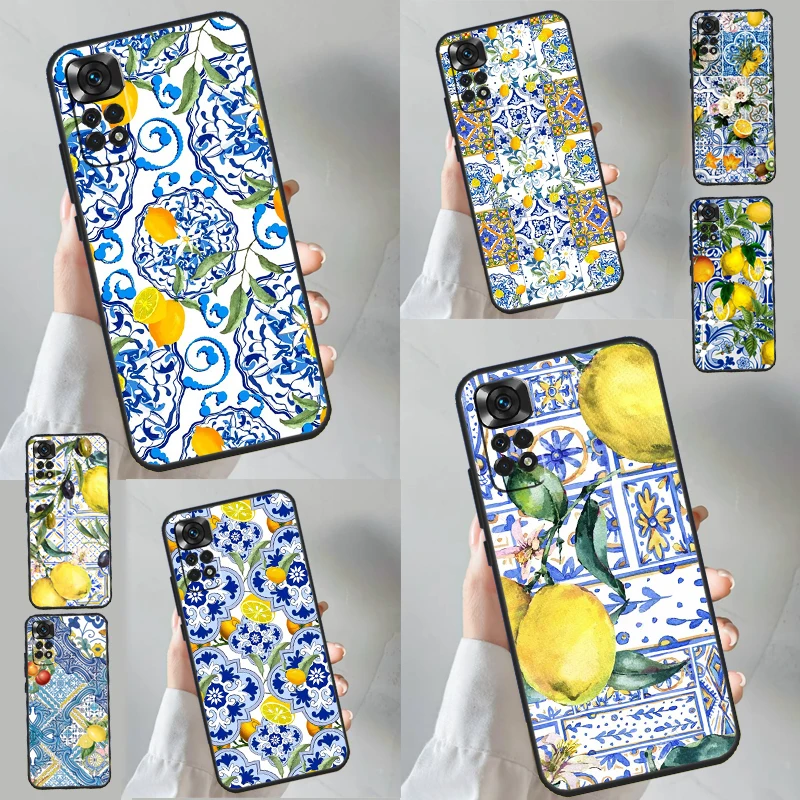 Mediterranean Lemon Case For Xiaomi Redmi 12 12C 13C 10C 9C Redmi Note 13 12 9 10 11 Pro 9S 10S 11S 12S Cover