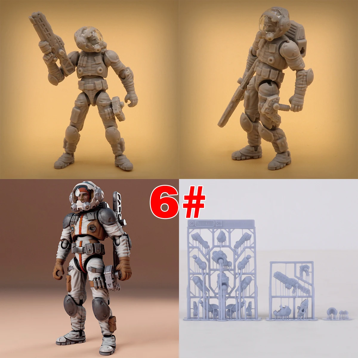 1/35 Modellbausatz, unbemalte, selbst zusammenzubauende Resin-Miniaturfiguren, Sci-Fi-Weltraum-Kampftrupp, Diorama-Szene – Detail 4