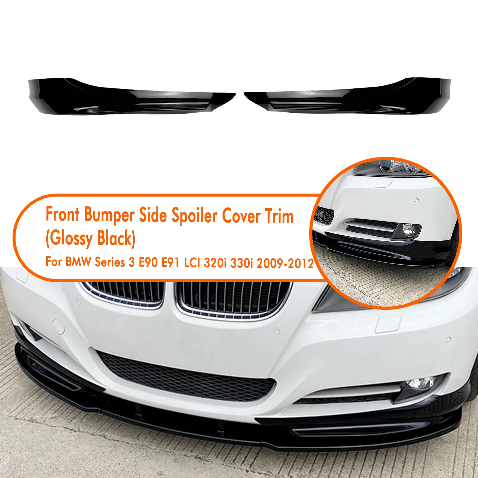 Front Side Air Vent Cover Trim Intake Spoiler Corner For BMW Base E90 E91 LCI 320i 330i 2009-2012