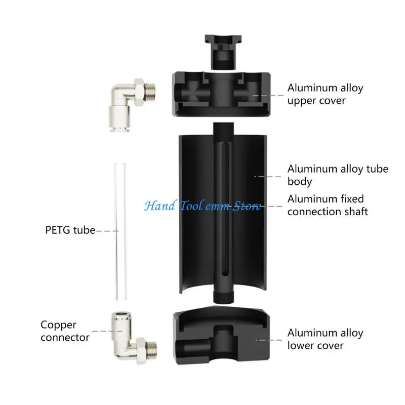 

H37F Aluminum Water Cooling Reservoir with 360 Degree Rotation Clear View Window 100ml Capacity for Liquid Cooling