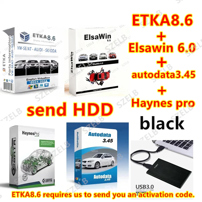 Haynes Pro und Autodata3.45 EU Auto-Reparatursoftware +Etka 8.6 mit ELSAWIN 6.0 Gruppen-Fahrzeugelektronik-Katalog