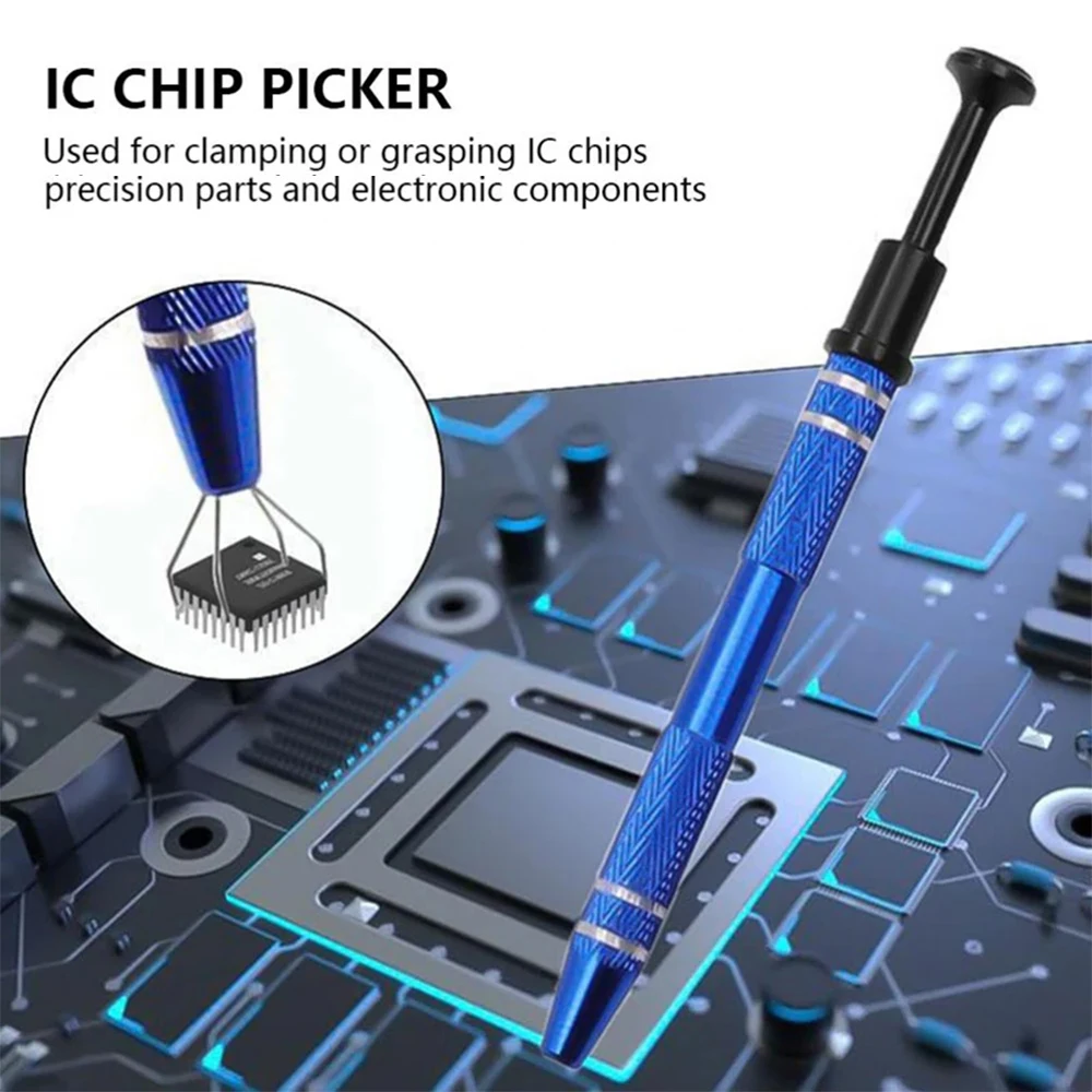 KATWAY 4-Claw Precision IC Chip Extractor Tool Remover and Grabber for Electronic Component Nuts and Repair HH-AA67