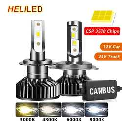 4300K 6000K 8000K HB3 HB4 9004 9007 H1 H8 H11 H13 Bulb Canbus EMC H7 LED H4 LED 12V Car Headlight 3570 Chip For 24V Truck 130W