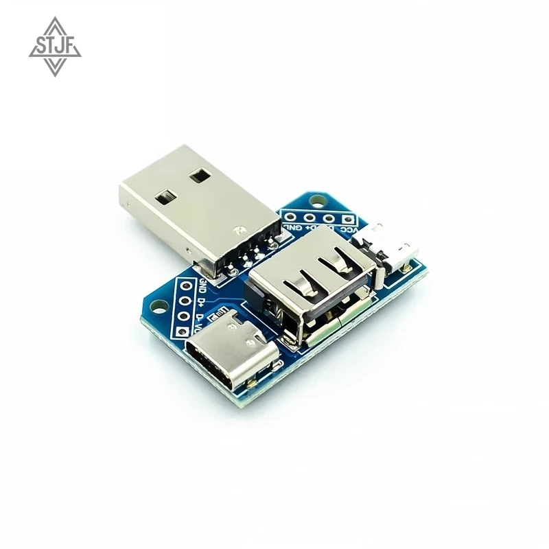 Stjf usb cabeça switchboard conector usb macho para tipo-c micro fêmea usb 2.54-4p placa de teste de transferência placa adaptadora usb XY-USB4