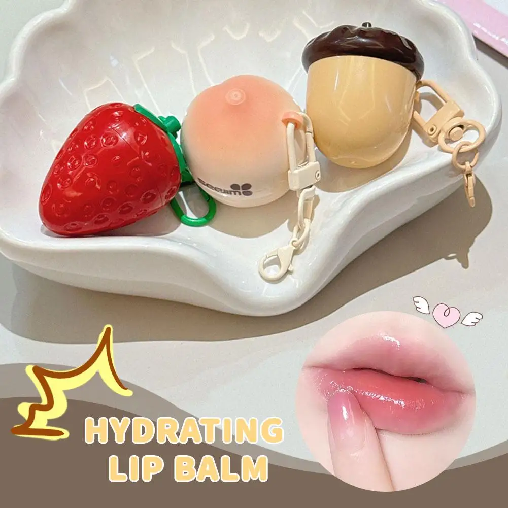 พวงกุญแจ Lip Balm Long Lasting Moisturizing Lip GLOSS Cracking ครีมเปลี่ยน Anti Care WARM Fruity ลิปสติกริมฝีปาก A4n0