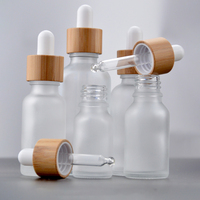 10PCS 5ml 10ml 30ml 50ml Thick Glass Perfume Bottle Frosted Dropper Bottle Glass Essential Oil Bottle With Bamboo Cap