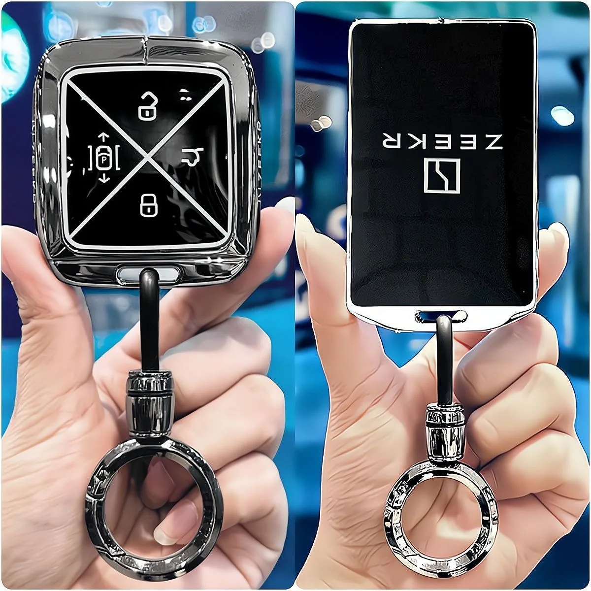 Car Key Case for ZEEKR 7X MIX 009 001 001FR 007 X Remote Decoration Cover Shell Keychain Ring Holder Fob Interior Accessories