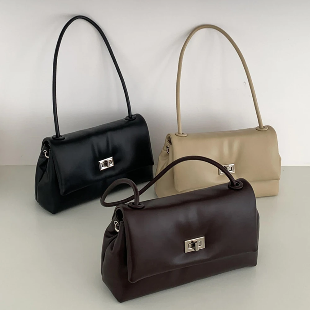 

Fashion Quilted Tote Women Bag Soft PU Leather Shoulder Bags for Women High Quality Cover Handbag Luxury Designer Bags NEW Flap