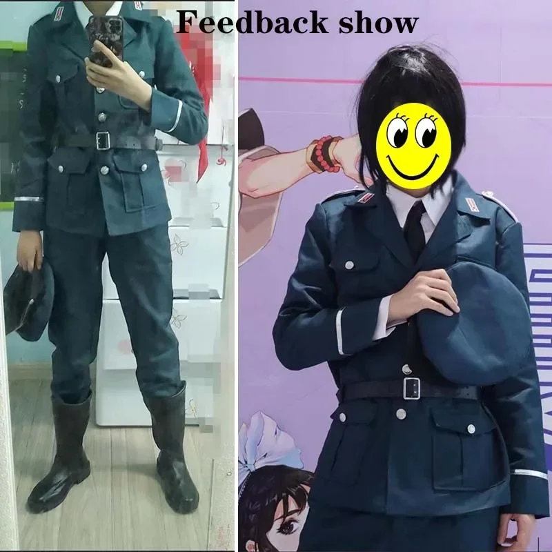 زي تنكري أنمي بريار يوري ، زي شرطي أخضر ، زي هالوين ، باروكة طقم كامل