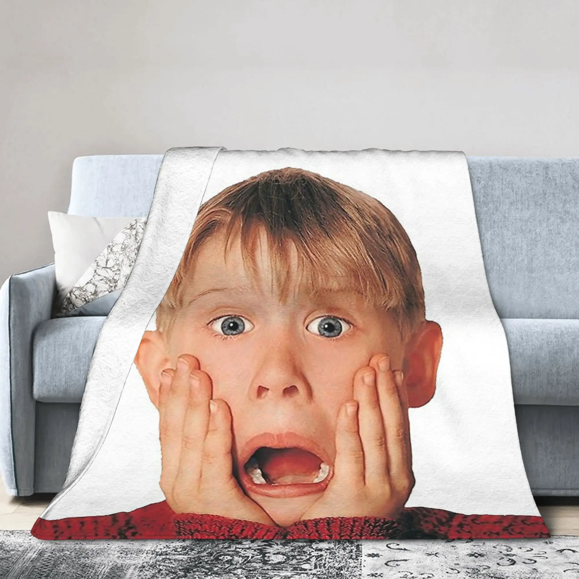 كيفن مكاليستر آه البطانيات الصوف الديكور عيد الميلاد المنزل وحده لينة رمي البطانيات للسرير غرفة نوم أفخم رقيقة لحاف #2