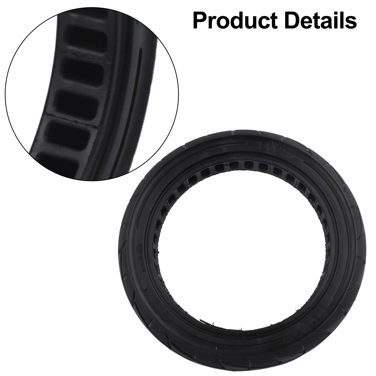 

For Electric Vehicle 14 Inch Solid Tire 2.50-10 Tire Special Exterior Lines Not Easily Damaged Rubber Material