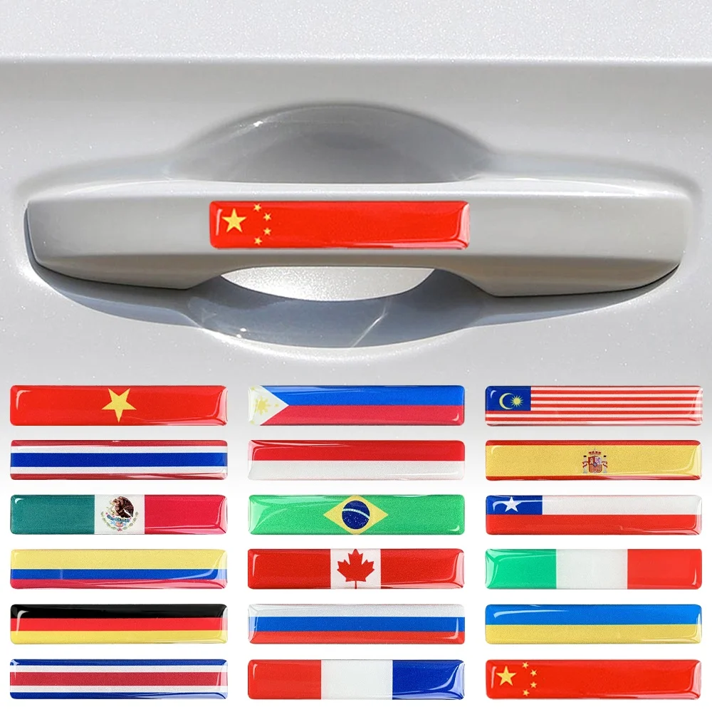 3D Resin Gel National Flag Strip Sticker Reflective Country Emblems Motorcycle Accessories Car Sticker