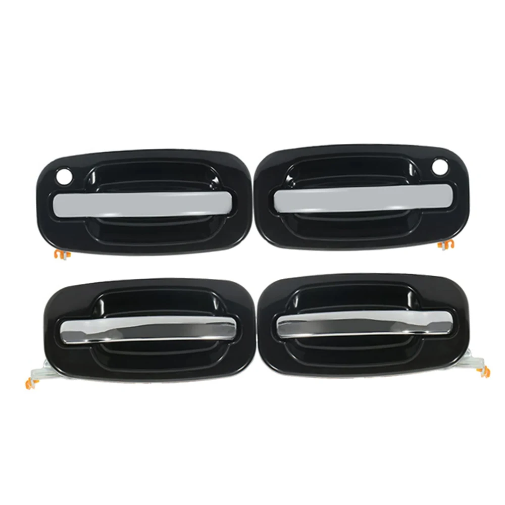For Chevrolet Avalanche 1500 2500 Cadillac Escalade 2002 2003 2004 2005 2006 Chrome Black Exterior Door Handle Front Rear Set