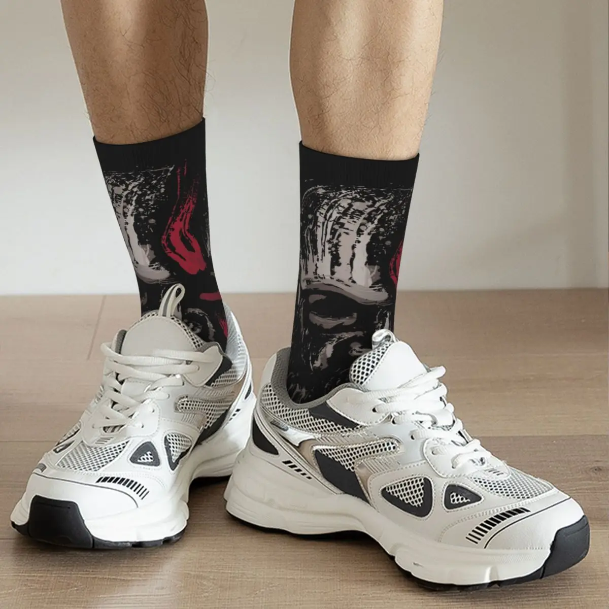 Winter Warm Crazy Design Women Men Warrior Kratos Socks God of War Non-slip Crew Socks