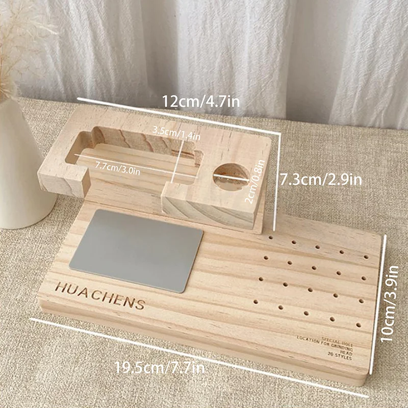 1pcs Nail Drill Machine Bits Wooden Holder Durable For Nail Training Nail Art Accessories DIY Manicure Tools Box Display Box