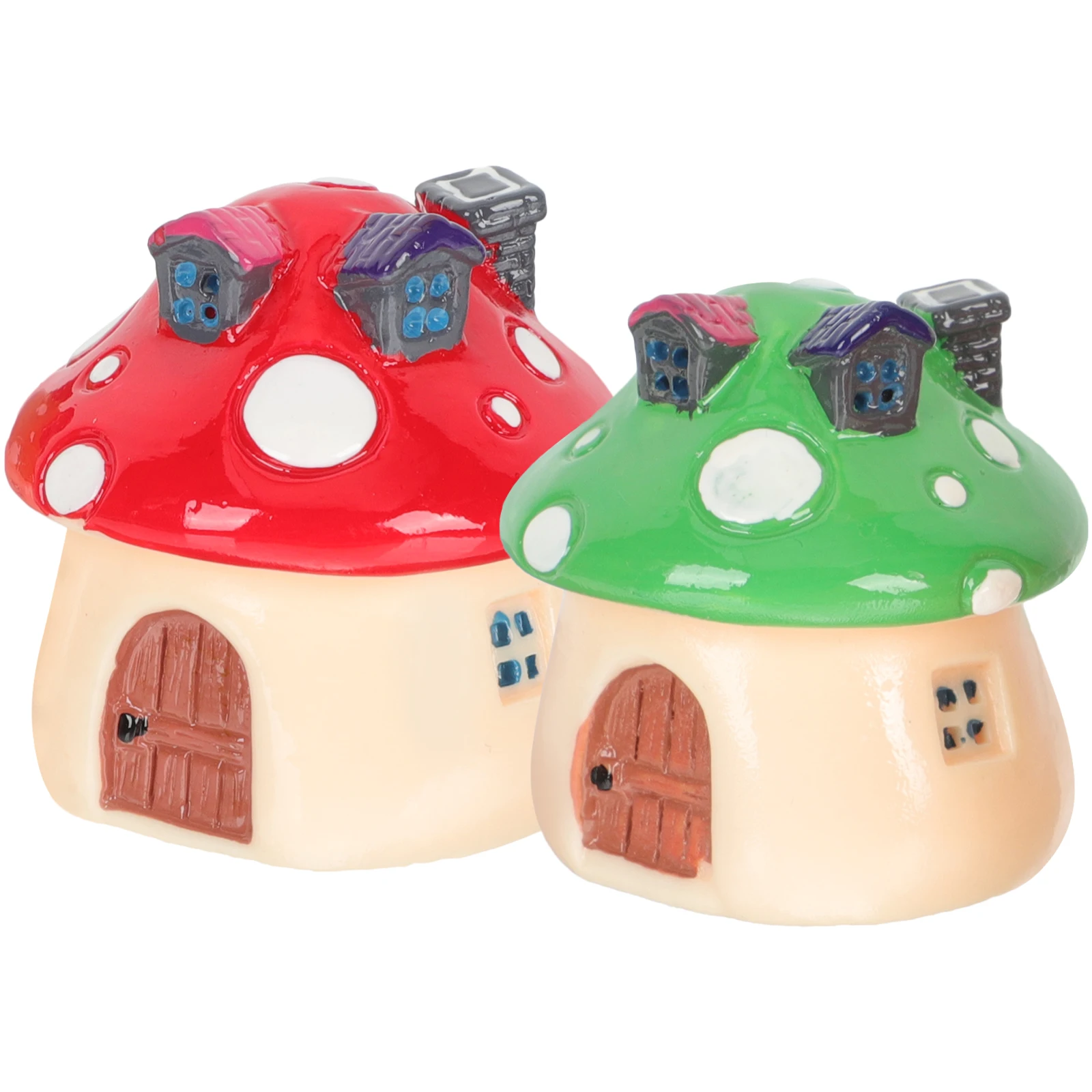 

2Pcs Mini House Figurines Resin Garden Decor Lawn naments Plant Statue Mushroom Figurines Tiny Accessories Gifts