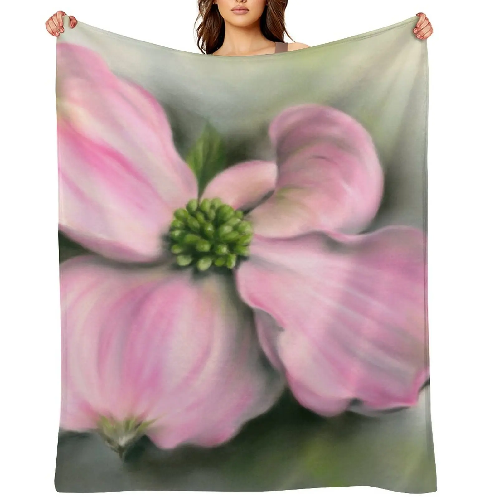 

Pink Dogwood in Spring Throw Blanket Soft Plaid Giant Sofa Furrys christmas gifts Blankets