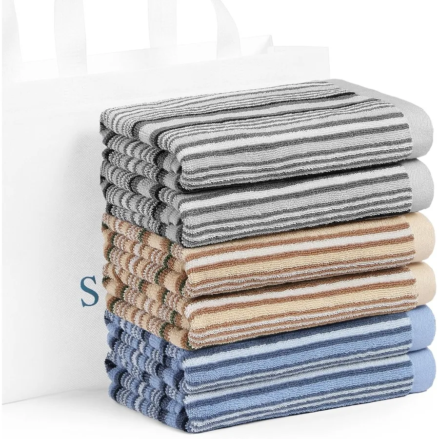 

Kitchen Dish Towels for Drying Dishes Large Cotton Kitchen Towels Stripped Terry Dish Cloths Thick Highly Absorbent Towel Sets