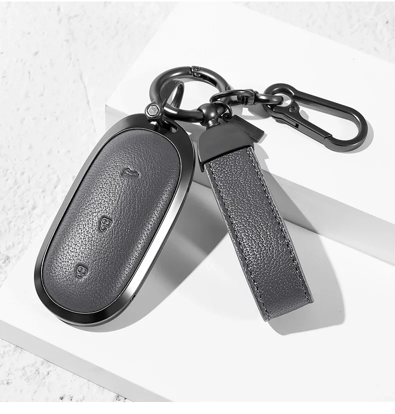 

Car Key Protection Cover Suitable for Li L6 L7 L8 L9 Zinc Alloy + Sheepskin Leather Car Remote Key Case Cover