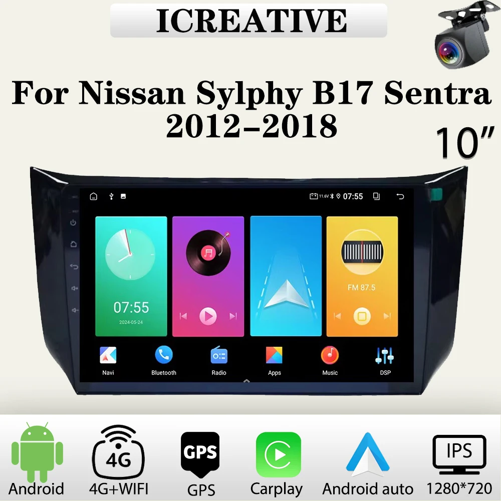 

Car Radio Android for Nissan Sylphy B17 Sentra 2012-2018 Multimedia Carplay Player Car Stereo Autoradio Head Unit Navigation GPS