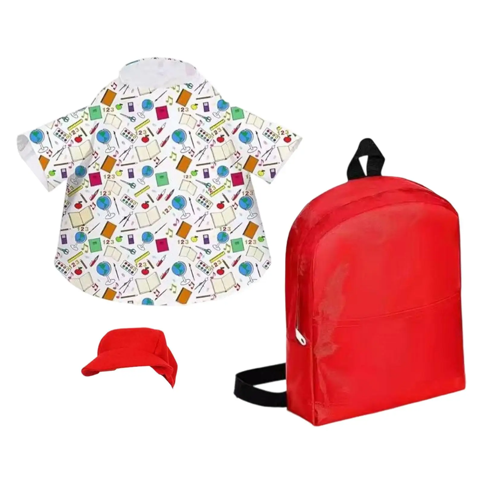 Porch Goose Costume Set Goose Outfit Back to School Cute Printed Dress Hat Backpack for Outdoor Patio Courtyard Landscape