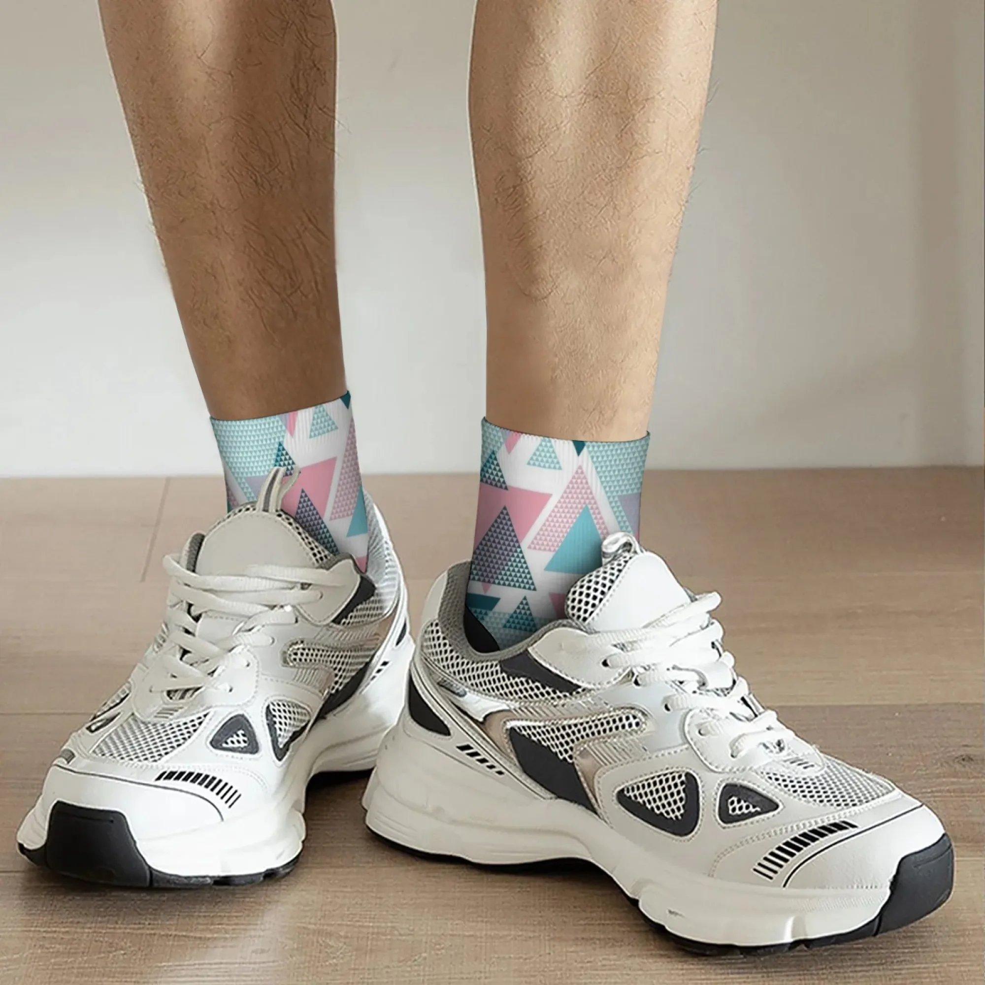 جوارب ضغط مجنونة سعيدة، جوارب قصيرة مزخرفة مثلثة ملونة، جوارب مضحكة مبتكرة، هدية كاجوال على طراز هاراجوكو #6