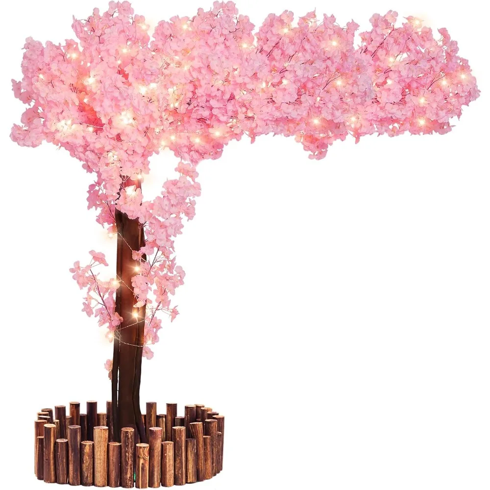 

Artificial Cherry Blossom Tree with LED Light, Pink Cherry Blossom Tree Artificial, Handmade Artificial Trees (5ft Tall/1.5M)