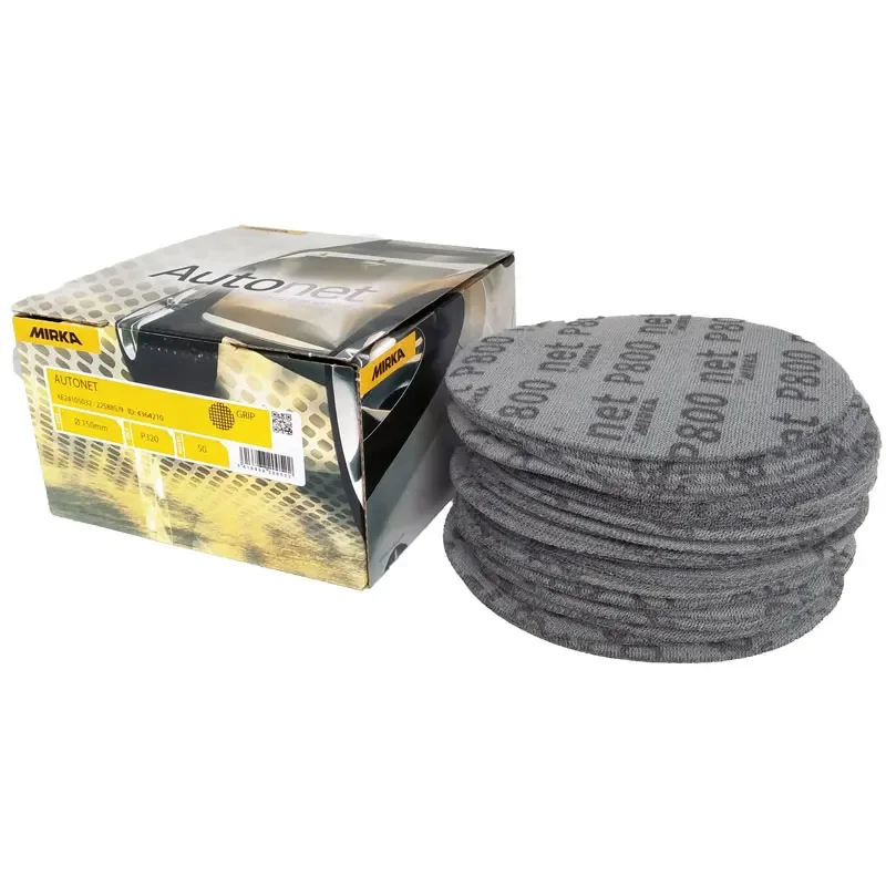 Mirka 50Pcs 6 Inch 150mm Aluminum Oxide Dust-free And Anti-blocking Abrasive Sandpaper Mesh Disc Sandpaper Car Surface Sanding