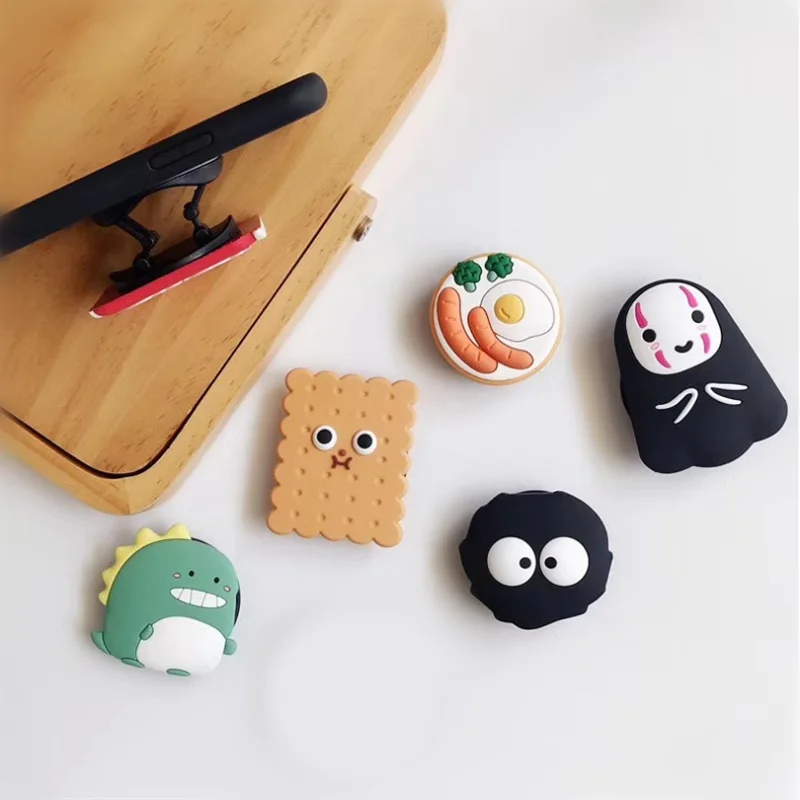 Cartoon Mouse Cookies Rotatable Silicone Phone Finger Ring Smartphones Fold Socket Desktop Stand Bracket Phone Stand Holder