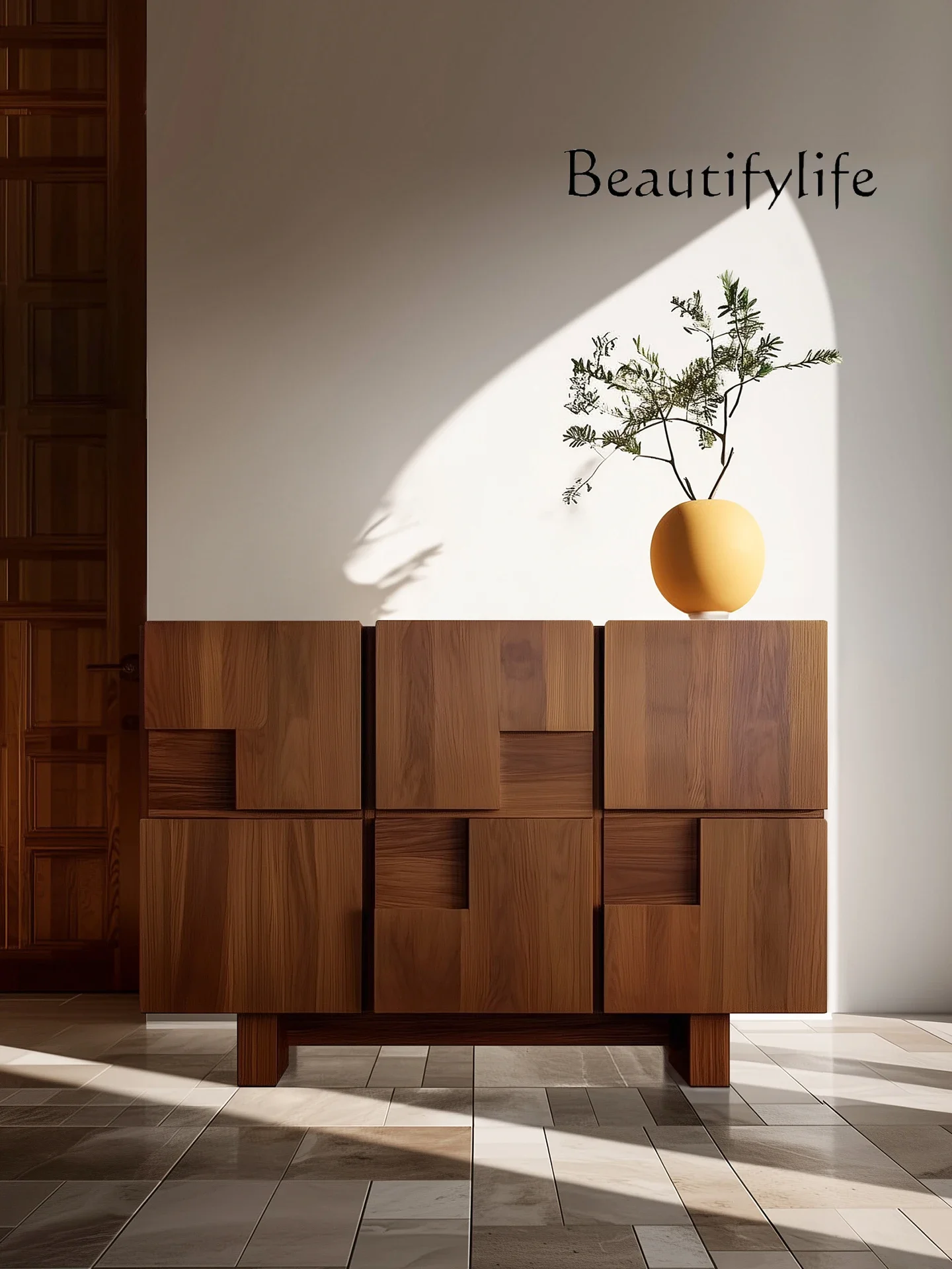 

Y Home Solid Wood Entrance Cabinet Modern Living Room Edge Cabinet Medieval Bedroom Storage Locker