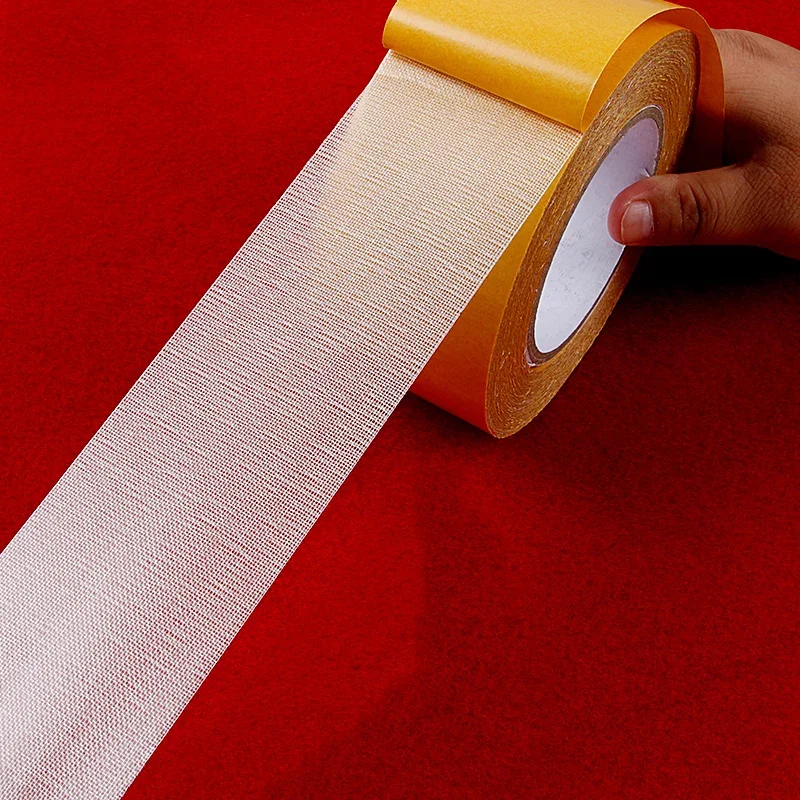 Strong Fixation Of Double Sided Cloth Base Tape Translucent Mesh Waterproof Super Traceless High Viscosity Carpet Adhesive Tape