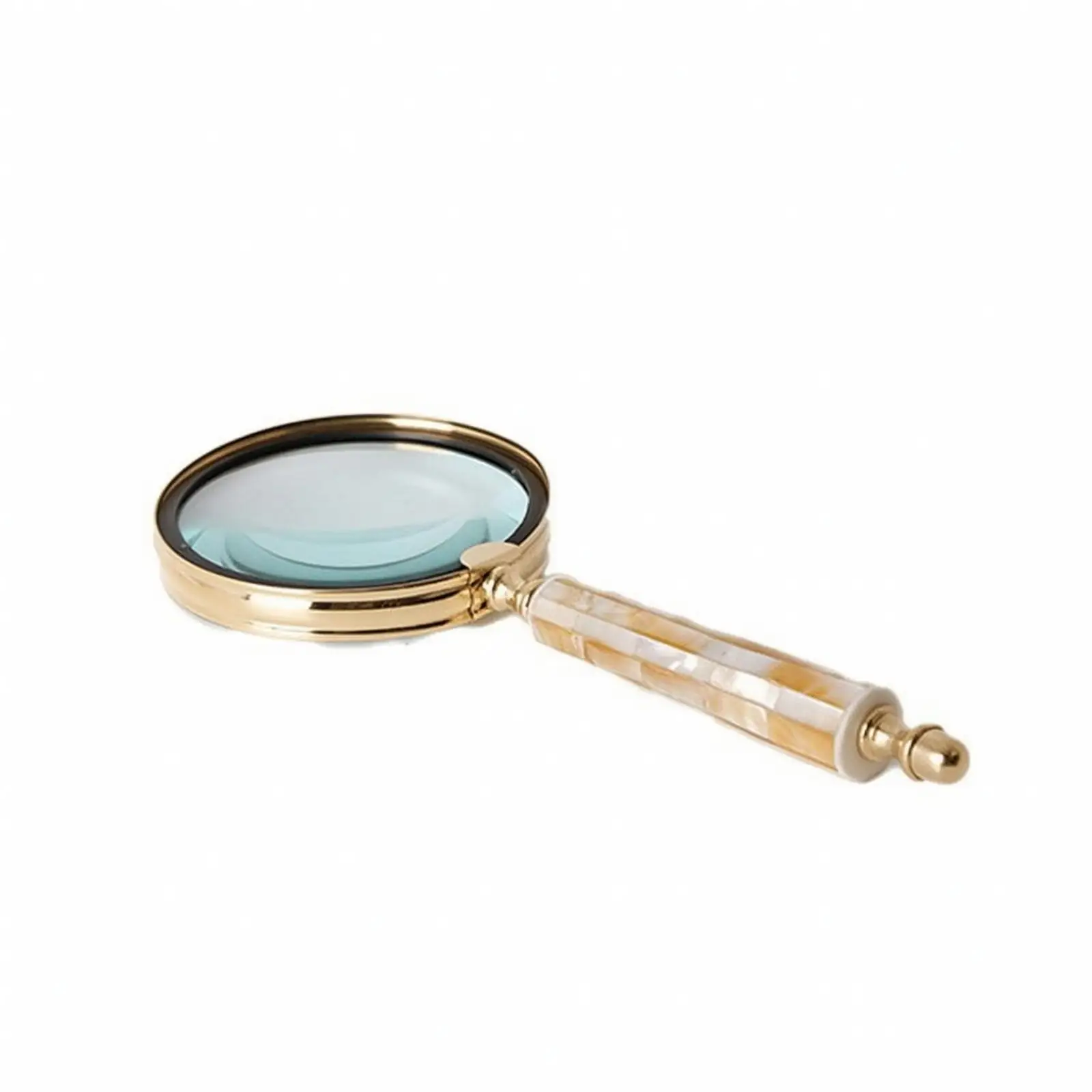 Brass Magnifier Opener Antique Loupe Glass Handheld Reading Magnifier Vintage Decor for Desk Library Study
