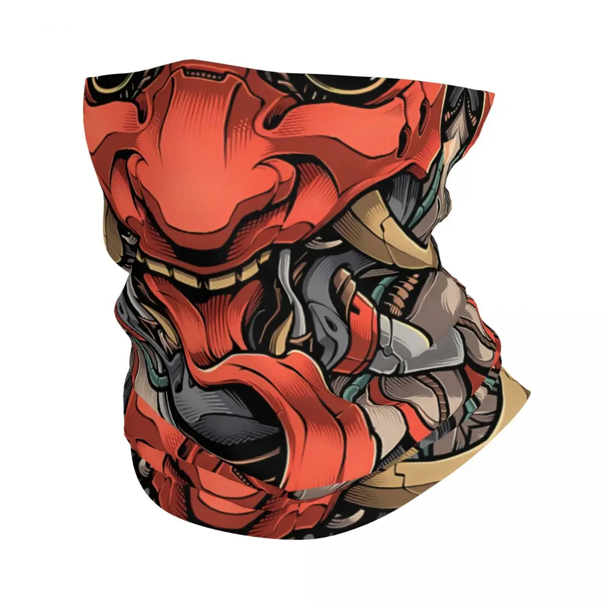 ONI MECHA Red Thin Wrap Scarf Bandana Neck Gaiter Face Cover Headband